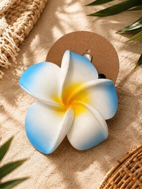 Floral Plumeria Hair Alligator Clip‎ Barrette Women Girls